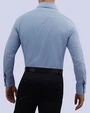 Camisa de vestir textura manga larga slim fit azul