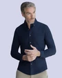 Camisa de vestir textura manga larga slim fit azul navy