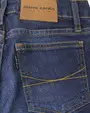 Jeans tiro alto con un botón estilo recto 421 azul