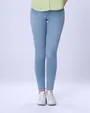 Jeans levanta pompa skinny tiro alto 451 celeste medio