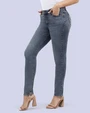 Jeans levanta pompa tiro alto con un botón estilo recto 461 azul claro