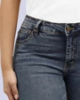 Jeans levanta pompa tiro alto con un botón estilo recto 461 azul claro