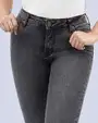 Jeans levanta pompa tiro alto con un botón estilo recto 461 negro