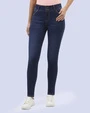 Jeans levanta pompa skinny tiro alto con dos botones azul