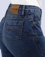 Jeans levanta pompa tiro alto con un botón estilo recto 461 azul grisáceo