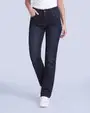 Jeans levanta pompa tiro alto con un botón estilo recto 461 azul oscuro