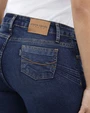 Jeans levanta pompa tiro alto con un botón estilo recto 461 azul oscuro