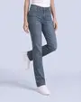 Jeans levanta pompa tiro alto con un botón estilo recto 461 azul claro