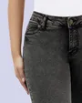 Jeans levanta pompa tiro alto con un botón estilo recto 461 negro