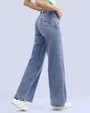 Jeans tipo wide leg 481 tiro alto celeste