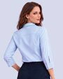 Total comfort blusa de vestir rayada celeste