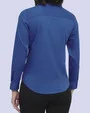 Total comfort blusa de vestir lisa azul