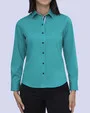 Total comfort blusa de vestir lisa aqua