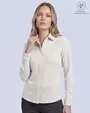 Blusa de vestir slim fit beige piqué premium bambú stretch