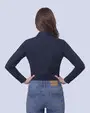Blusa de vestir slim fit azul piqué premium bambú stretch