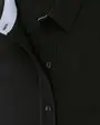 Blusa de vestir slim fit negra piqué premium bambú stretch