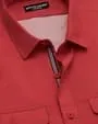 Camisa casual performance rojo bermellon manga corta slim fit
