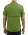 Camisa casual performance verde manga corta slim fit