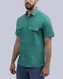 Camisa casual performance manga corta verde