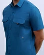Camisa casual performance azul marino manga corta slim fit