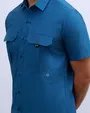 Camisa casual performance manga corta azul marino