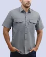 Camisa casual performance manga corta gris