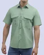 Camisa casual manga corta performance verde