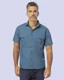 Camisa casual manga corta performance azul