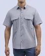 Camisa casual manga corta performance gris