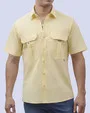 Camisa casual manga corta performance amarilla