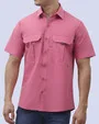 Camisa casual performance manga corta rosada