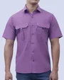 Camisa casual performance manga corta morado