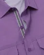 Camisa casual performance manga corta morado