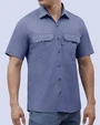 Camisa casual performance lila manga corta slim fit