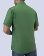 Camisa casual performance verde manga corta slim fit