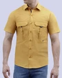 Camisa casual performance manga corta amarilla