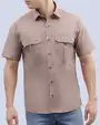 Camisa casual performance manga corta café