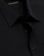 Camisa de vestir stretch negra manga larga slim fit