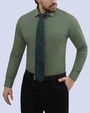 Camisa de vestir stretch verde manga larga slim fit