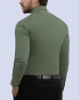 Camisa de vestir stretch verde manga larga slim fit