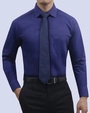 Camisa de vestir stretch azul manga larga slim fit