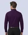 Camisa de vestir slim fit morada total comfort premium bambú stretch