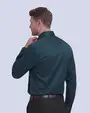 Camisa de vestir slim fit turquesa total comfort premium bambú stretch