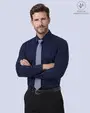 Camisa de vestir slim fit azul total comfort premium bambú stretch
