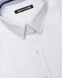 Blusa de vestir slim fit manga larga oxford blanca