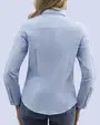 Blusa de vestir slim fit manga larga oxford celeste