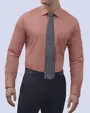 Camisa de vestir lisa slim fit piqué salmón