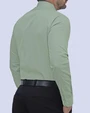Camisa de vestir lisa slim fit piqué verde