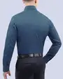 Camisa de vestir lisa slim fit piqué azul