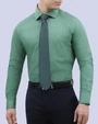 Camisa de vestir lisa slim fit piqué verde